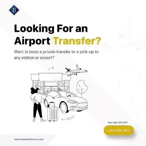 Airport Transfer Booking Advertisement with 10% Discount