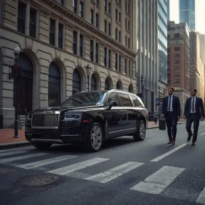 Chauffeur SUV for executives in the Boston Financial District