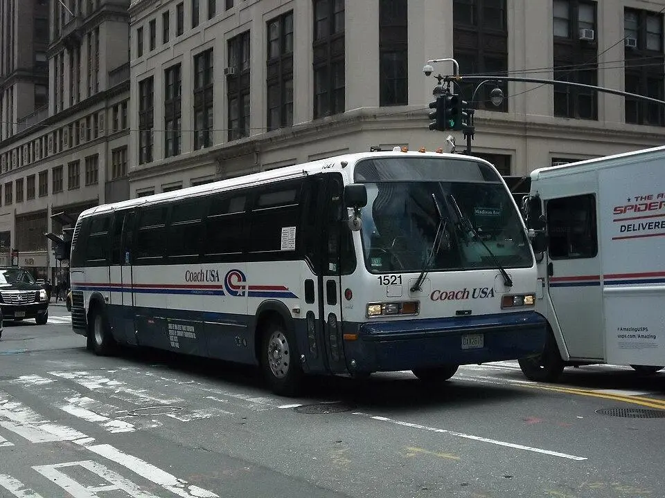 NJ TRANSIT train stationed at Newark Airport rail station