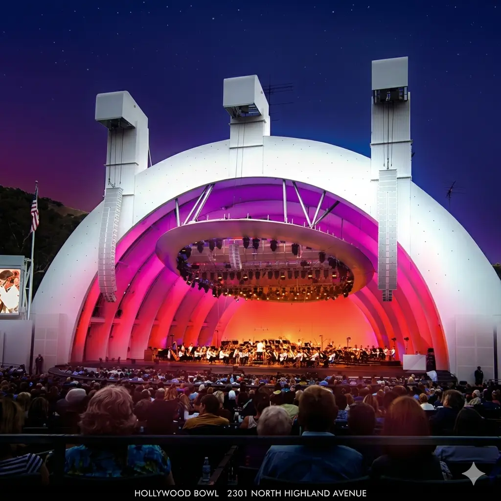 Professional chauffeur service for concerts at the Hollywood Bowl in LA