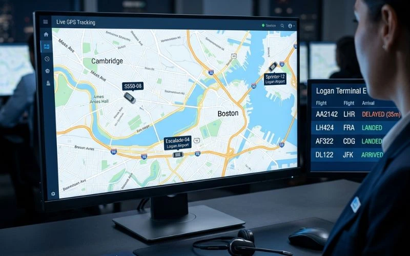 dispatcher monitors live gps tracking and flight data